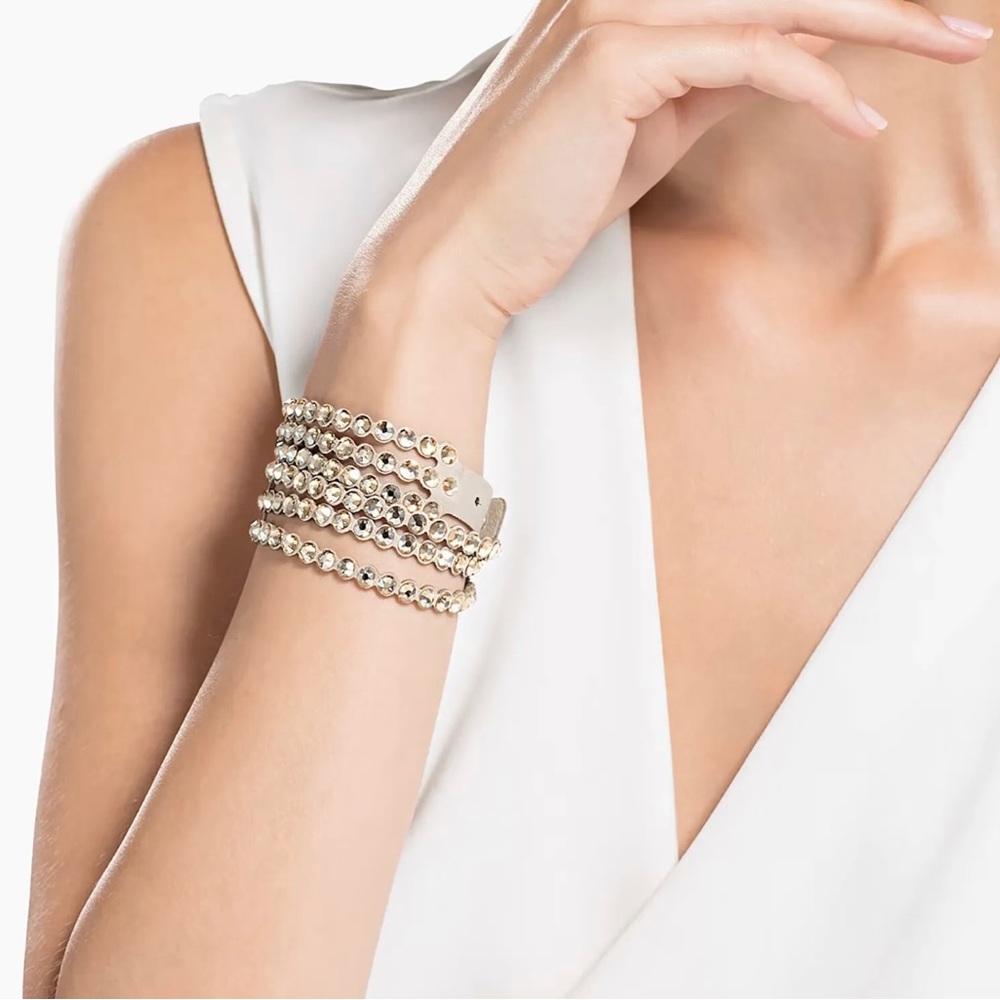 NEW Swarovski Power Collection Bracelet Slake Beige Rhodium plated 5494230 - Picture 2 of 8
